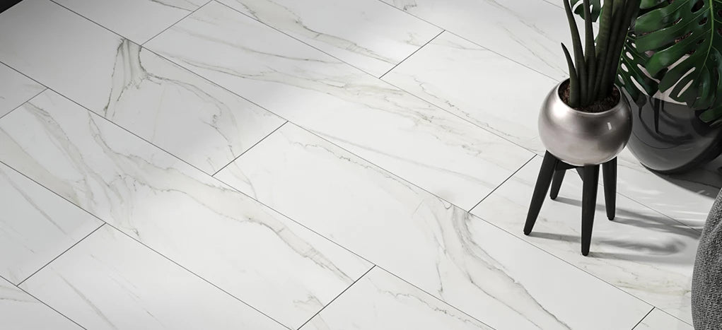 AGT Mare White Marble Effect 10mm Laminate Flooring