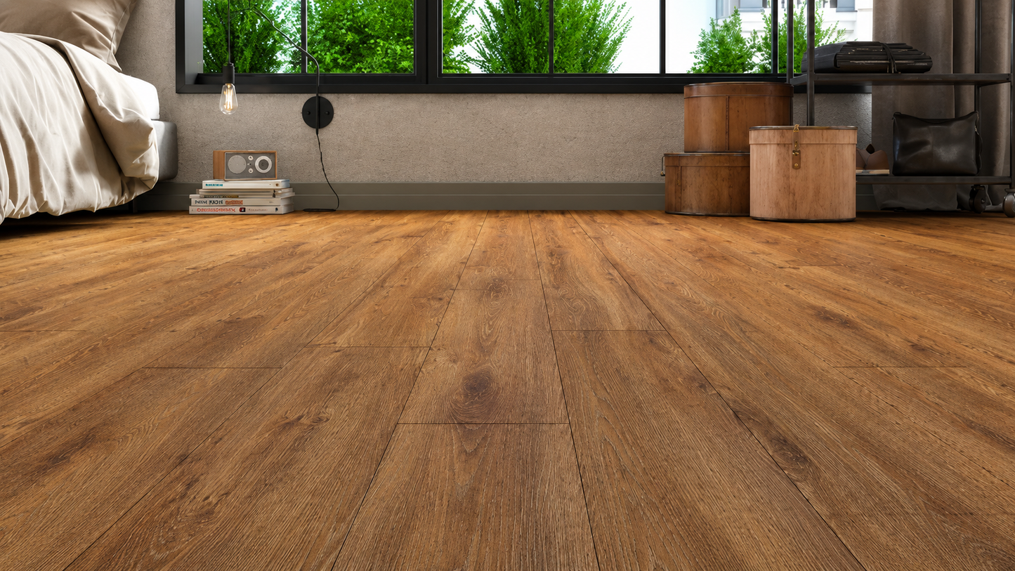 AGT Altay Warm Brown Oak 8mm Laminate Flooring