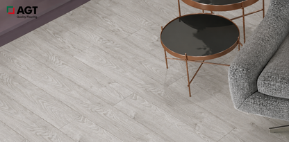 AGT Everest Light Grey Oak 8mm Laminate Flooring