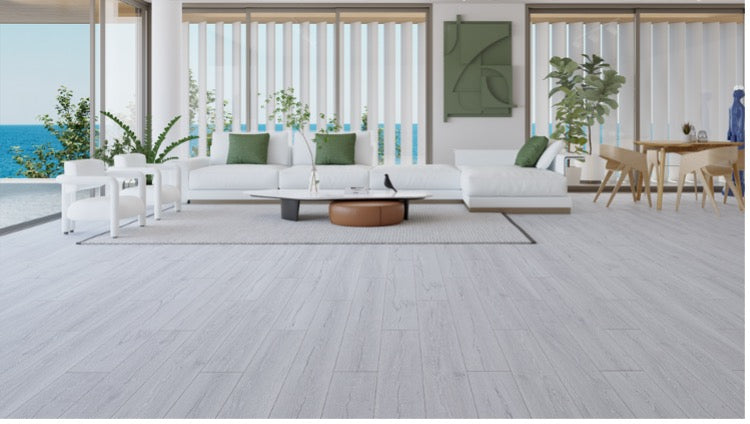 Light Grey Wood-Effect Laminate Flooring - 8mm