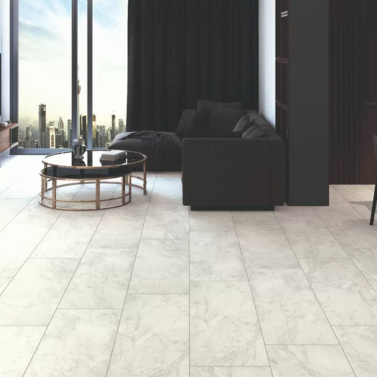 Stonex Jasper White Marble Tile Effect 10mm Laminate Flooring