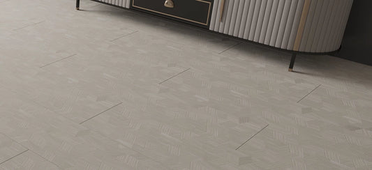 AGT Matera Beige Geometric Tile Effect 10mm Laminate Flooring