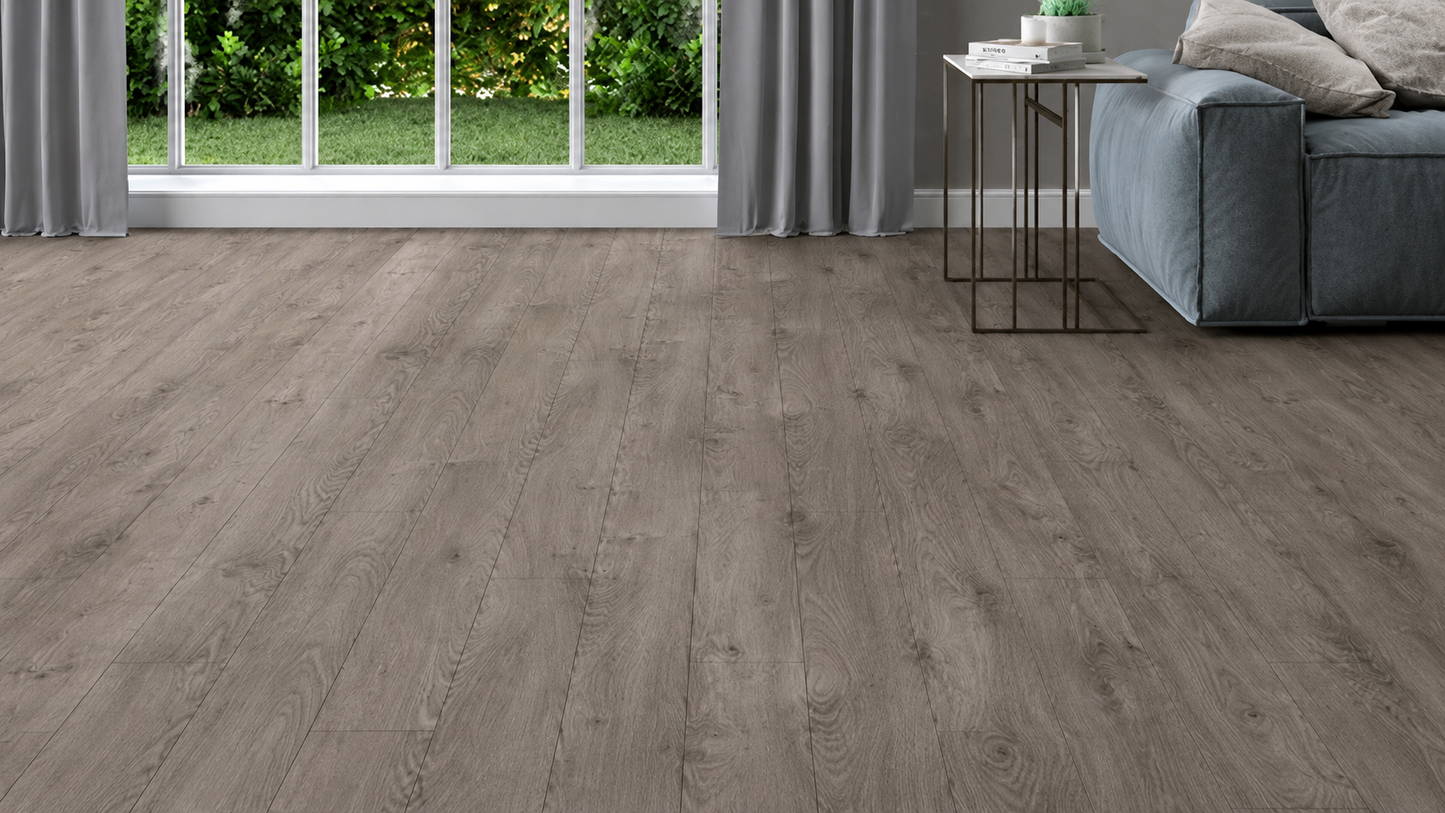 AGT Toros Charcoal Dark Grey Oak 8mm Laminate Flooring