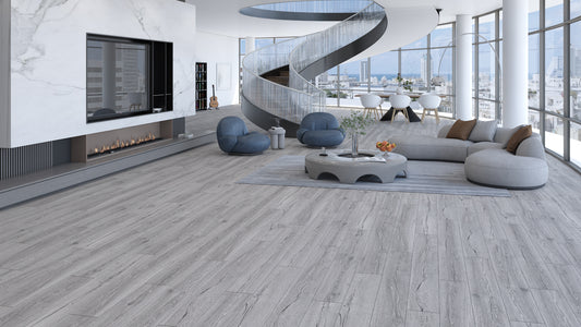 Cool Light Grey Laminate Flooring - 8mm